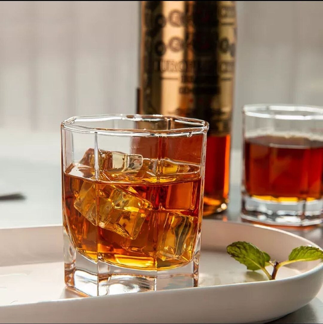 Hexagon Glasses Fashion Style Heavy Whisky Glasses Traditional Etsy