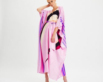 Soft Satin Silk Belt Style Kaftan, Caftan, Summer,Beach Dress,Maxi Women Night Gown Dress,Beach Cover up,Caftan Pool Party,Gifts Women 5647