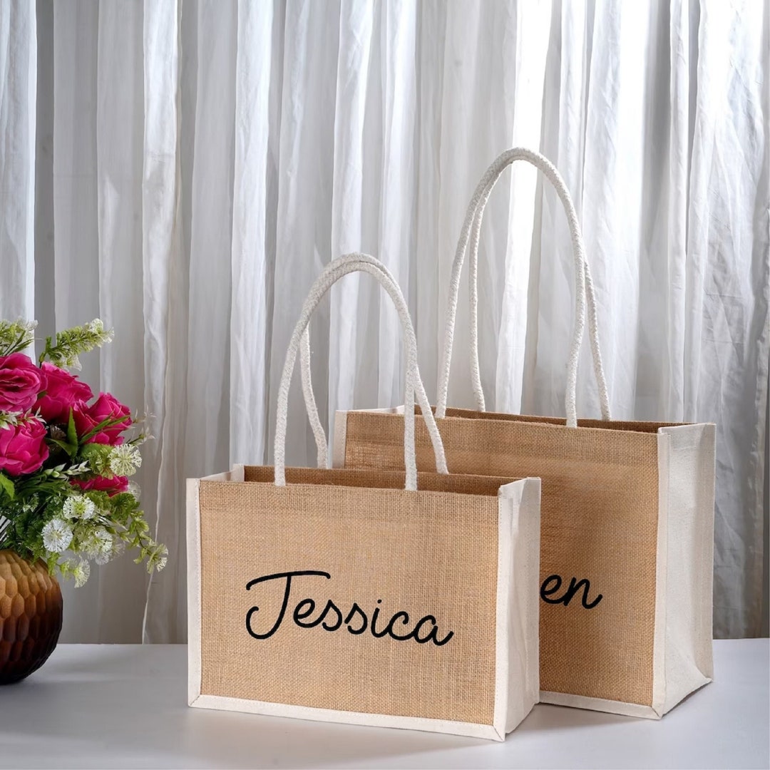 Personalized Bridesmaid Beach Bag,tote Gift Bags,beach Bachelorette ...