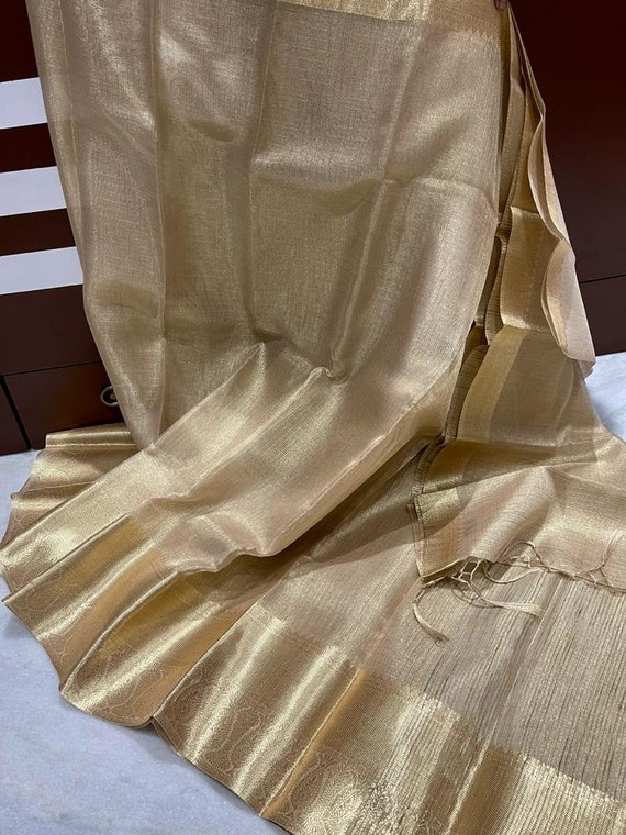 Banarasi Tissue Skirt Saree Gold & Silver Shaded Saree - Etsy