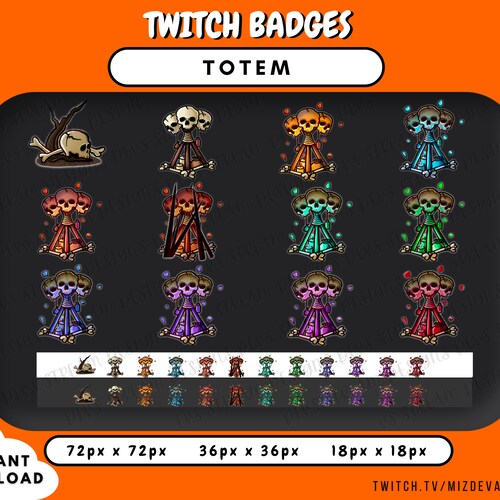DBD Totem Twitch Subscriber & Bit Badges | Sub and Cheer | KICK Badges | 12 STYLES |