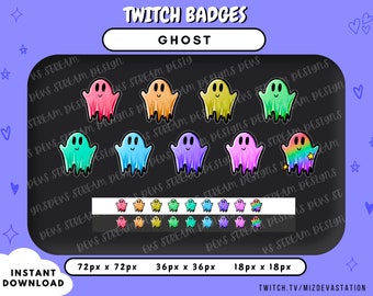 Insignias de Twitch de Happy Ghost: Insignias de suscripción de KICK (Descarga digital)
