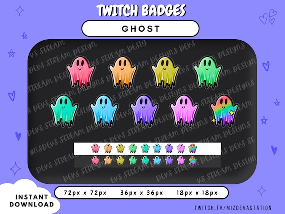 Happy Ghost Twitch Badges: KICK Sub Badges (Digital Download)