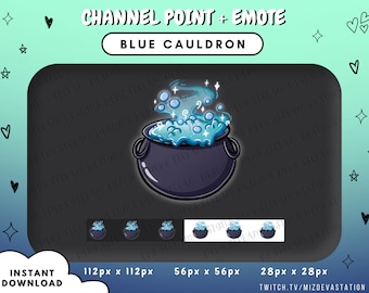 Punto de canal del Caldero de la Bruja Azul / Gesto DND / KICK / Twitch / Discord
