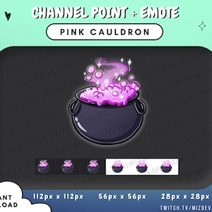 Pink Witch Cauldron Channel Point | DND Emote | KICK | Twitch | Discord