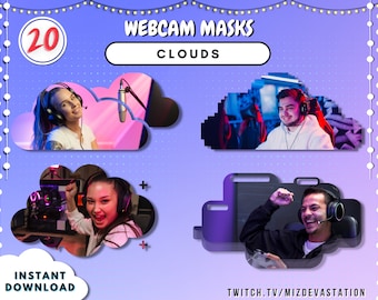 Máscara de cámara web en la nube: 20 estilos para streamers (descarga digital)