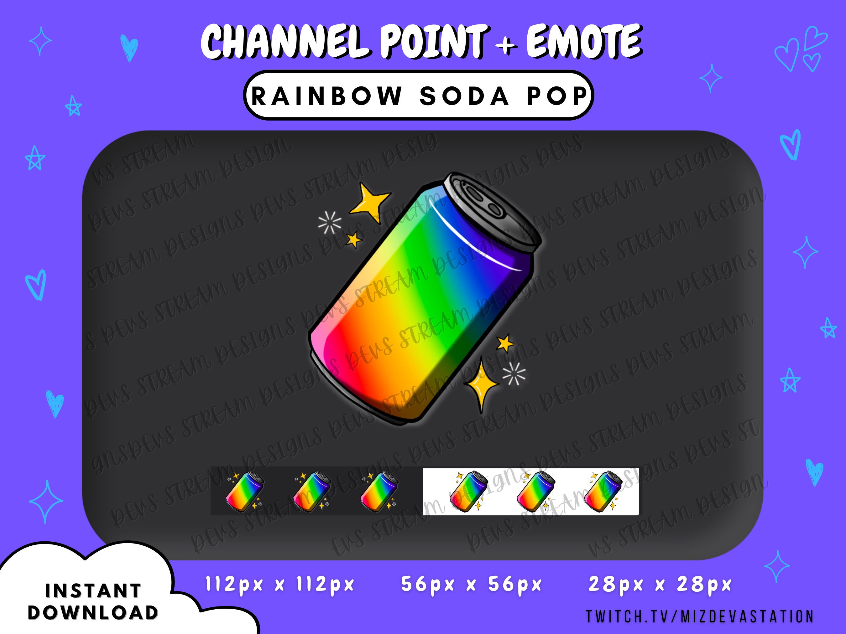 Rainbow Soda Pop Emote | Channel Point | KICK | Twitch