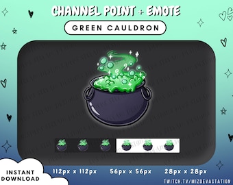 Punto de canal del Caldero de la Bruja Verde / Gesto DND / KICK / Twitch / Discord