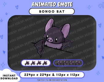 Bat Animated Bongo Emote | Kawaii Bat | TWITCH Discord Emote | KICK | Discord