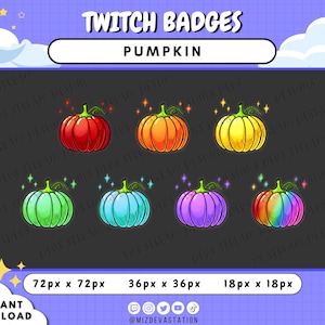 Magical Pumpkin Badge Set | Twitch + KICK Sub and Cheer Badges | 7 STYLES |
