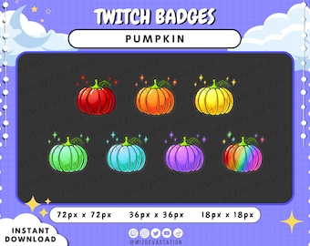 Magical Pumpkin Badge Set | Twitch + KICK Sub and Cheer Badges | 7 STYLES |