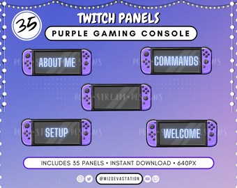 Paneles de Twitch para consolas de juegos Purple: 35 superposiciones de KICK + Twitch Stream (descarga digital)