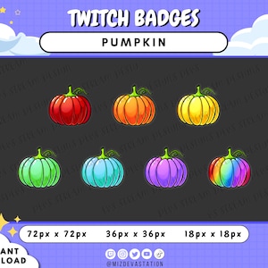 Pumpkin Badge Set | Twitch + KICK Sub and Cheer Badges | 7 STYLES |