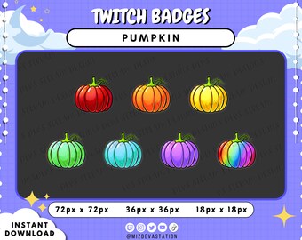 Pumpkin Badge Set | Twitch + KICK Sub and Cheer Badges | 7 STYLES |
