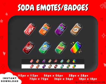 Soda Pop Twitch + KICK Emotes e insignias / Puntos de canal / Twitch / YouTube / Discord