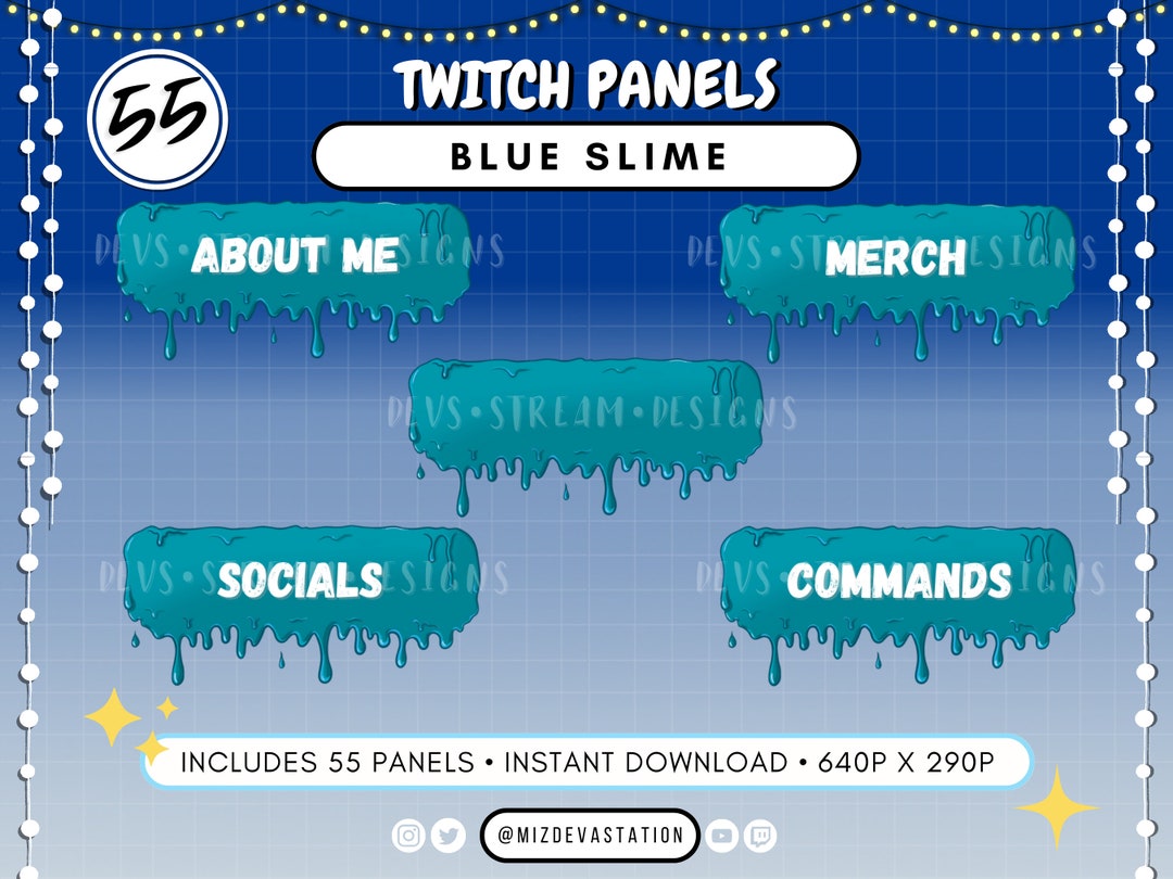 Blue Slime Twitch Panels: 55+ Streaming Designs (digital Download) - Etsy