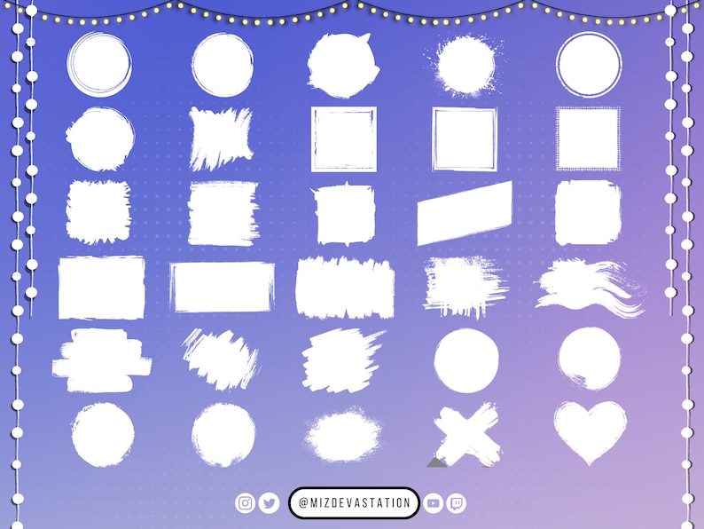 Grunge Shape cam Mask Big Bundle 55 STYLES Made for Streamers OBS