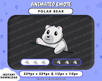 Emote Bongo animado de oso polar: Twitch/Discord (descarga GIF)