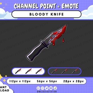 Knife Channel Point | Bloody Blade Emote for Twitch | KICK | YouTube | Discord