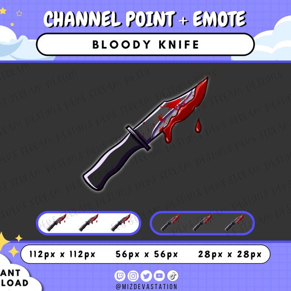 Knife Channel Point | Bloody Blade Emote for Twitch | KICK | YouTube | Discord