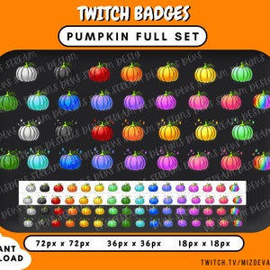 Magical Pumpkin Badge Set | Twitch + KICK Sub and Cheer Badges | 32 STYLES | Complete Set