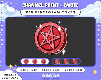 Red Pentagram Coin Channel Point | Token Emote | KICK | Twitch | Discord