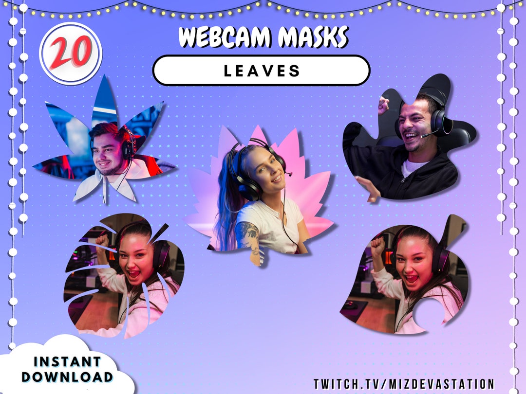 Leafy Shape cam Mask Bundle 20 STYLES Made for Streamers OBS