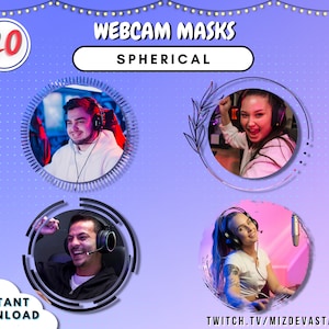 Sphere Shape Webcam Mask Bundle | 20 STYLES | Made for Streamers | OBS & Streamlabs Mask for Webcam Filter
