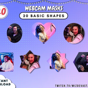 Basic Shape Webcam Mask Bundle | 20 STYLES | Made for Streamers | OBS & Streamlabs Mask for Webcam Filter