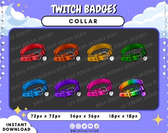 Collar Sub/Bit Badges / Pet Collar Subscriber and Cheer Badges / Made for KICK + Twitch /