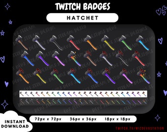 Insignias de suscripción de Twitch de Hatchet Axe: 24 estilos (descarga digital)