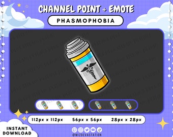 Punto de canal de Phasmophobia / Gesto de píldoras de cordura / Twitch / KICK / Discord