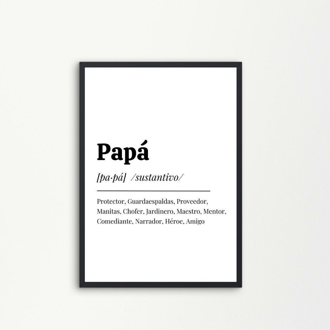Papá Definition Wall Art Printable Wall Art Living Room, Sala, Office