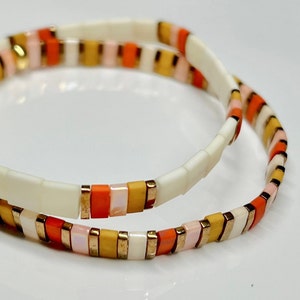 Sunset Tila Bead Bracelet Set