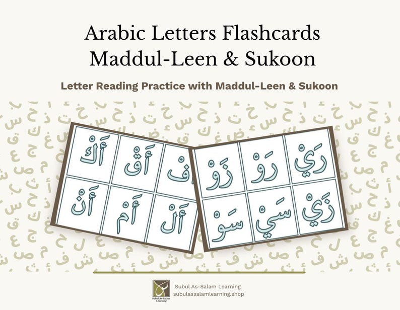 Tarjetas didácticas para aprender a leer y escribir el alfabeto árabe – Qaaida Nooraniya y Noor Al-Bayan - MEGA PAQUETE (Descarga en PDF) imagen 5