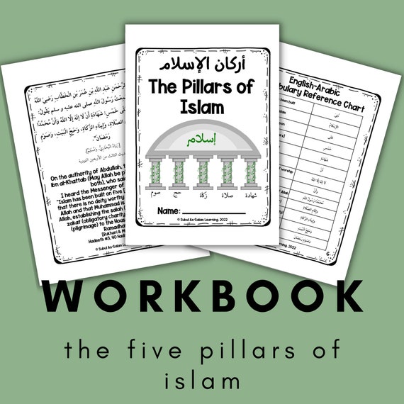 The Five Pillars of Islam Workbook for Kids English & Arabic Etsy Australia
