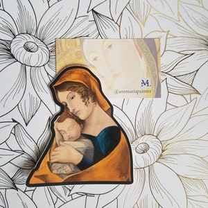 Pegatina de la Virgen María, calcomanía impermeable