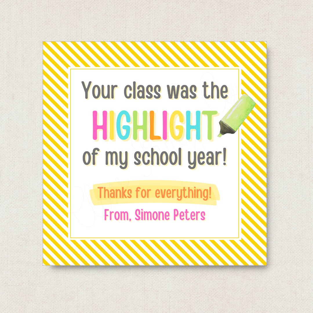 Printable Teacher Appreciation Gift Tags Highlight End of School Year ...