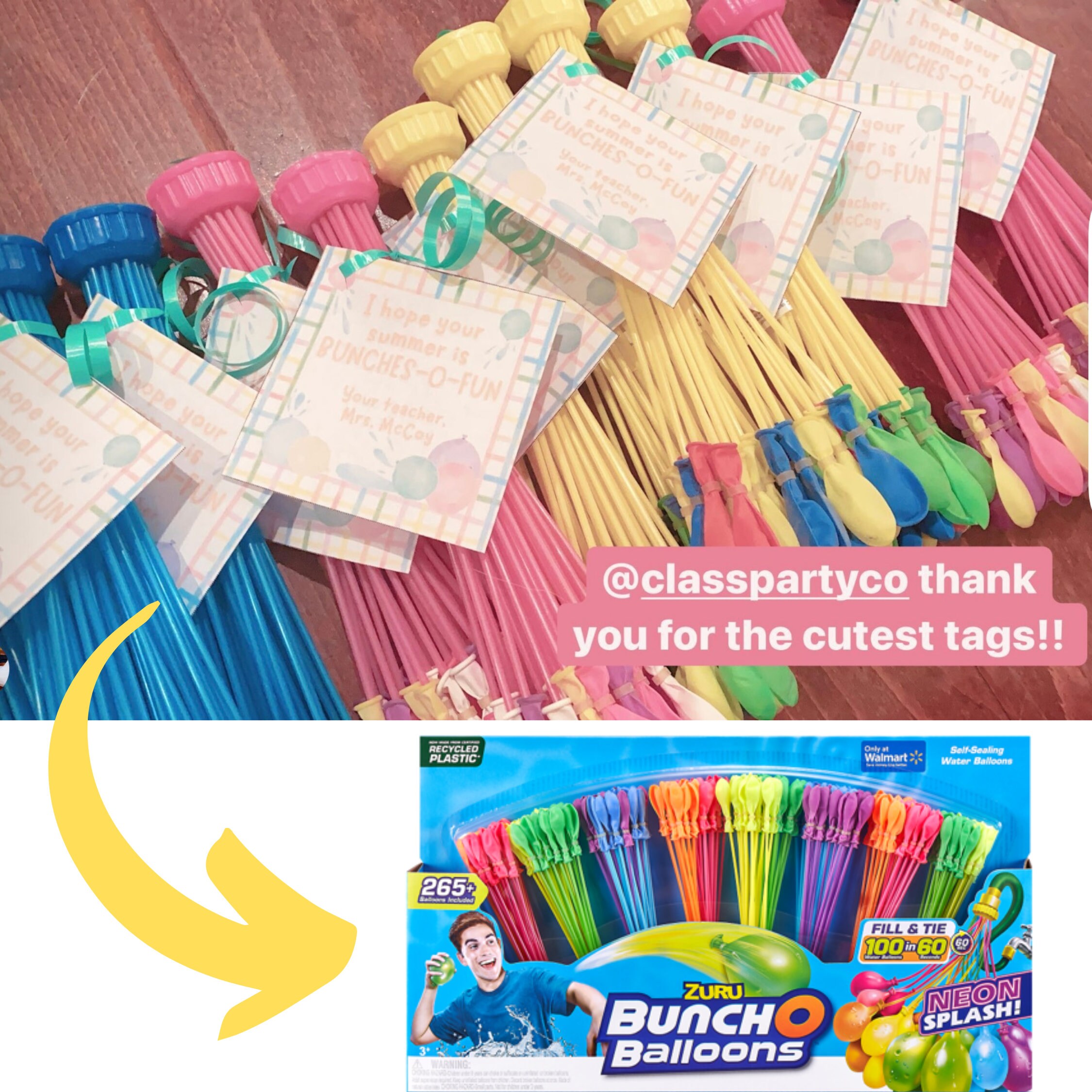 Printable Bunchoballoons Gift Tag Water Balloons Etsy