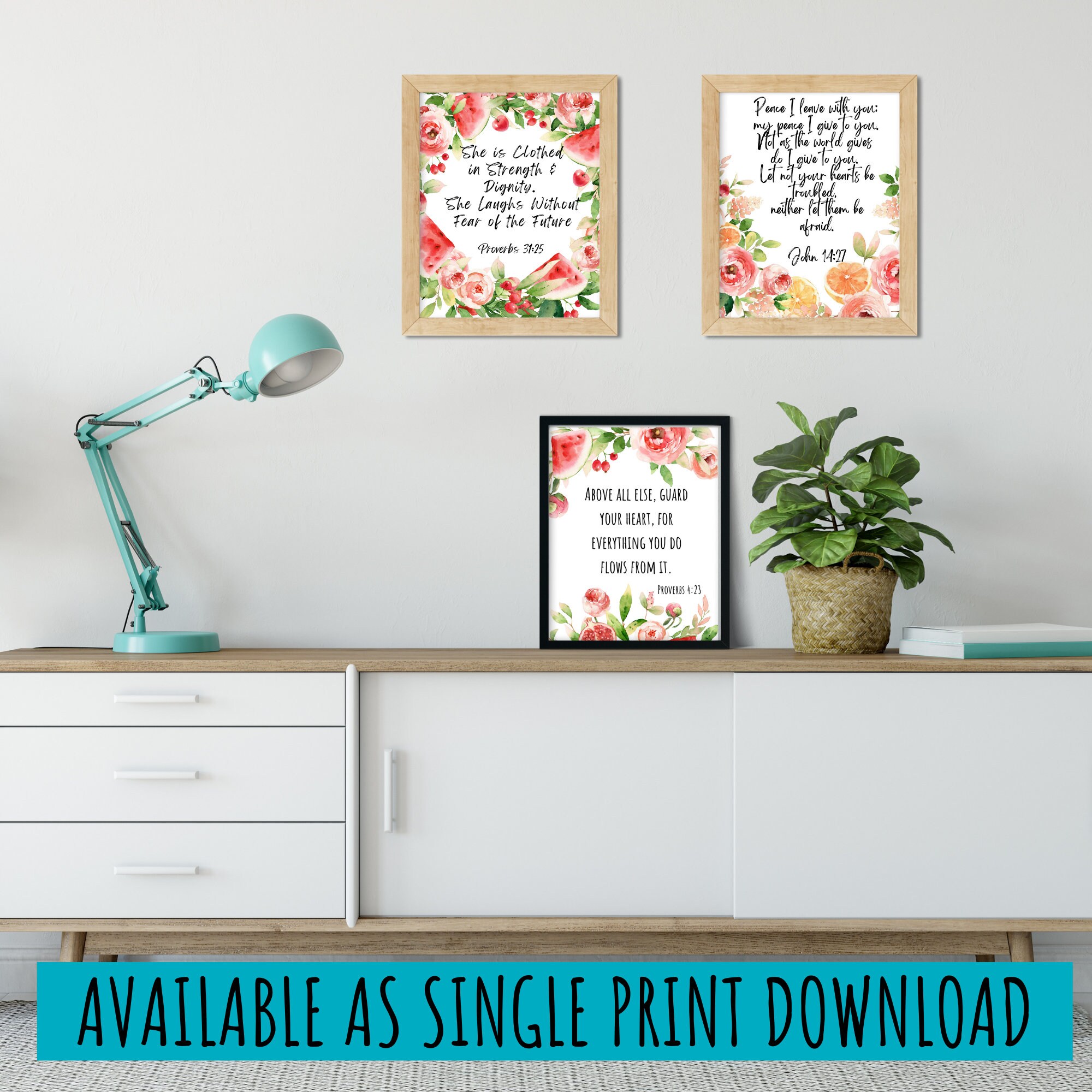 Scripture Verse PDF Printable 8x10inch Wall Art*bundle PACKAGE*8 ...
