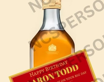 Personalised Johnnie Walker Red Label Sticker | Custom Whisky Gift