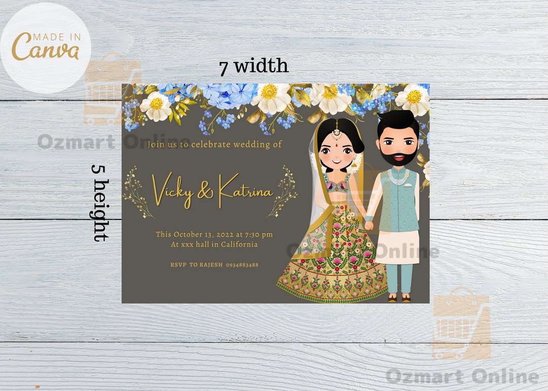 WEDDING CARD, Pakistan Indian Wedding Card, Wedding Invitation Template, Desi Muslim Asian