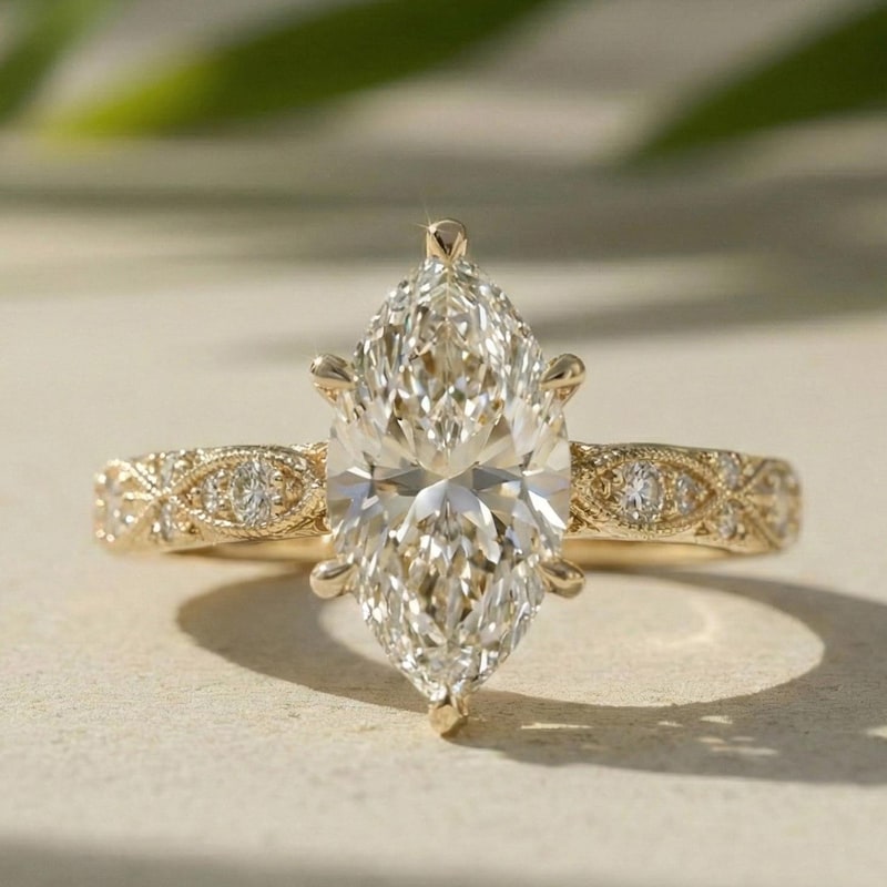 Marquise Filigree Rings - Etsy UK