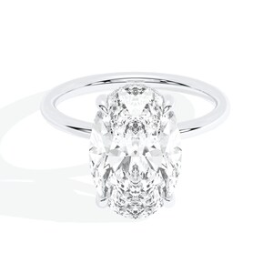 5.60CT Oval Cut Lab Grown Diamond Hidden Halo Engagement Ring, 950 Platinum Gold CVD Diamond Promise Ring For Women, Gift For Her