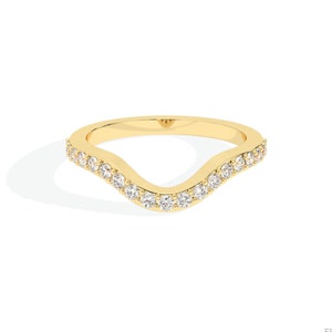 Lab Diamond Curve-trouwring: 950 platinagouden stapelring halve eeuwigheid