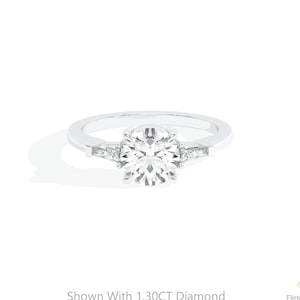 1.30CT Round Lab Grown Diamond Three Stone Engagement Ring, Certified Lab Grown Diamond Trilogy 18K Solid Gold Proposal Gift For Her