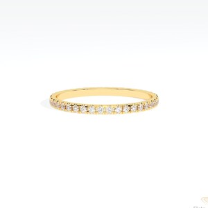 Lab Grown Diamond Eternity-band: 10k geelgouden stapelring