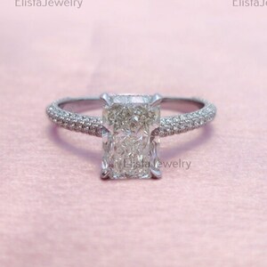1.53ct Diamant im strahlenden Schliff Verlobungsring, CVD Diamant Ring, Baumseite Diamant Ehering, im Labor gewachsener Diamantring für Frauen