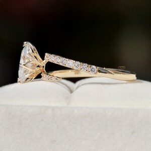 Custom Oval Diamond Engagement Ring: Compass Prongs, Bypass Shank, IGI Certified