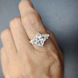 2.50 CT Marquise Cut Lab Grown Diamond Engagement Ring, IGI Certified Lab Diamond Promise Ring, 14K Solid Gold Wedding Ring For Women